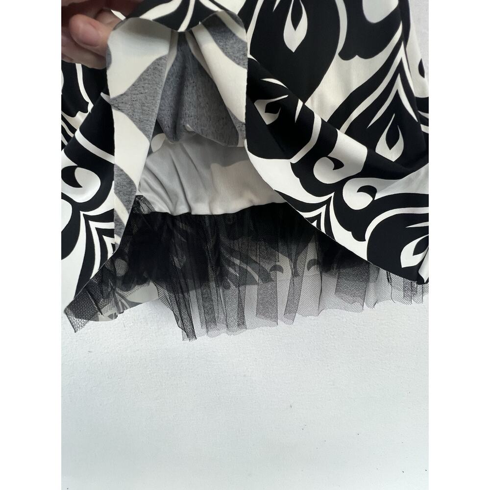 Y2K Taboo S Abstract Mini Dress Black Teal White Bow Detail‎ Retro Indie Party - Picture 4 of 15